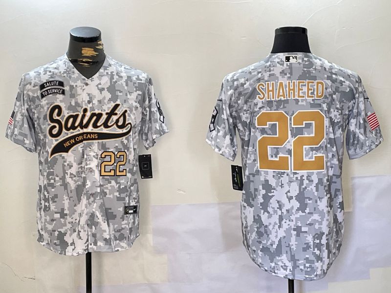 Men New Orleans Saints 22 Shaheed Nike Arctic Camo 2024 Salute to Service Limited NFL Jersey style 9